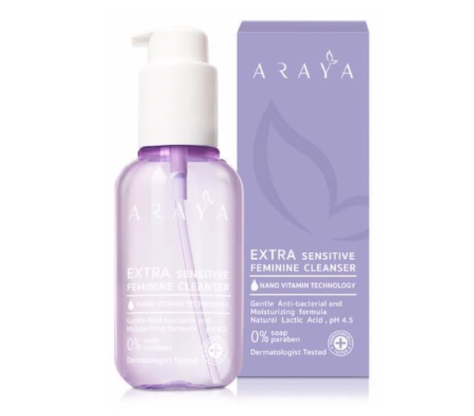 1. ยี่ห้อ Araya Extra Sensitive Feminine Cleanser