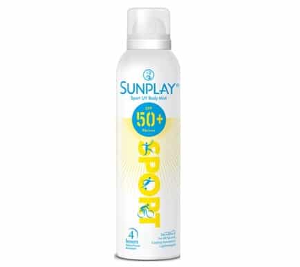 6.   สเปรย์กันแดด ยี่ห้อ Sunplay Sport Lotion UV Body Mist SPF50+ PA++++