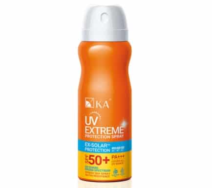 9.   สเปรย์กันแดดหน้า ยี่ห้อ KA UV Extreme Protection Spray SPF50+ PA+++
