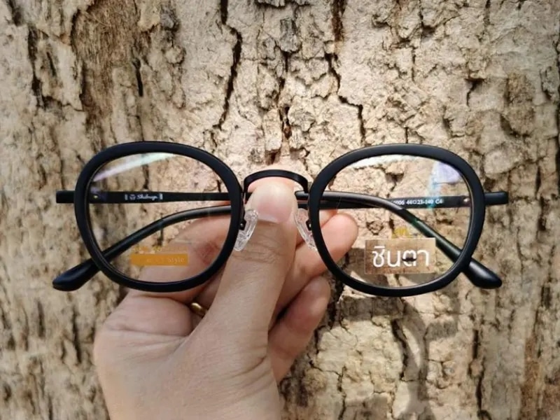 กรอบแว่นตาวินเทจ Handmade "ชินตา" Black ชิบูย่า