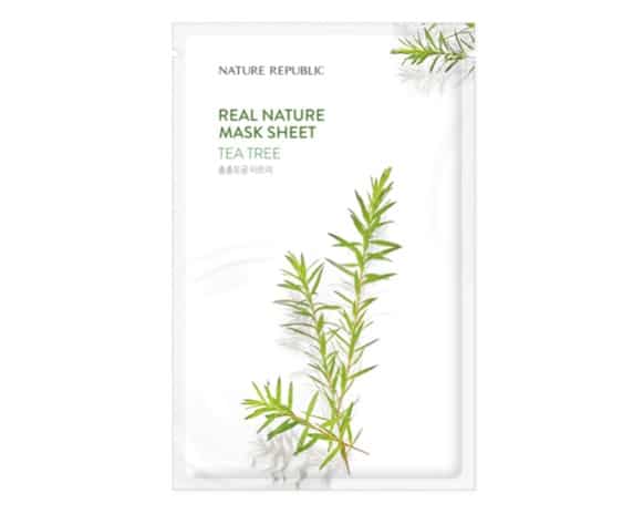 3. มาร์คหน้าลดสิว ยี่ห้อ Nature Republic Real Nature Tea Tree Mask Sheet