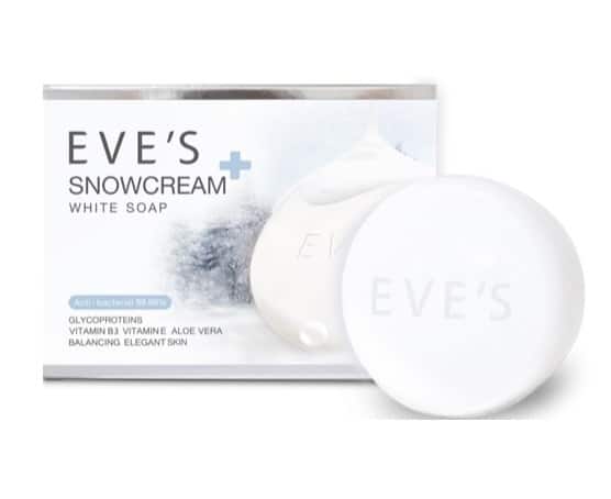 9. ยี่ห้อ EVE'S SNOWCREAM WHITE SOAP