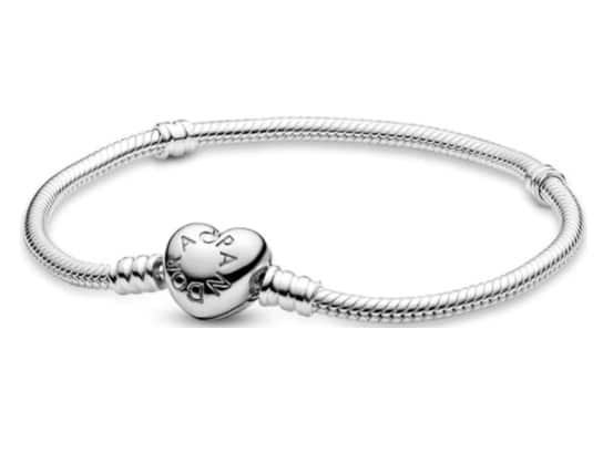 3. PANDORA Moments Heart Clasp Snake Chain Bracelet