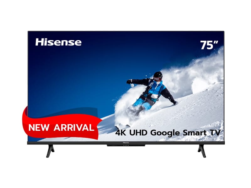 8. Hisense TV 75E7H 75" 4K UHD Google MEMC Smart TV (2022)